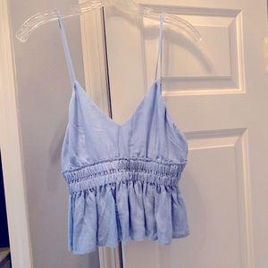 Light blue baby doll spaghetti strap top